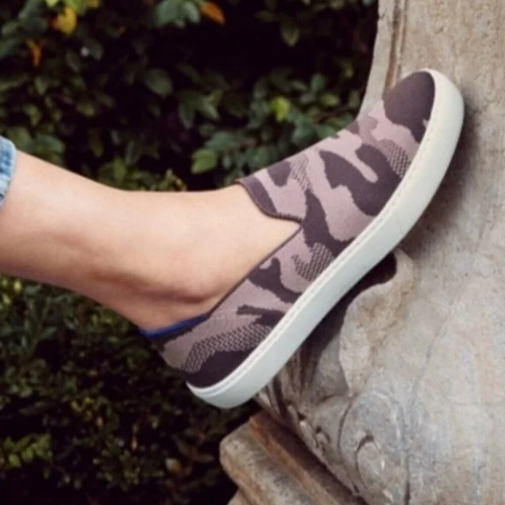 Rothy’s Slip On Sneakers in Taupe Camo Print Size 8